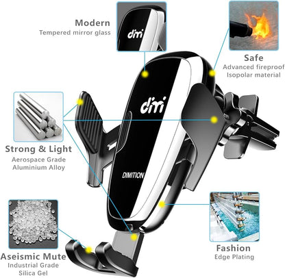 Support de téléphone portable à serrage automatique pour téléphone de voiture DM Support de téléphone portable pour chargeur sans fil de voiture Batterie intégrée Compatible avec iPhone Xs Max/XR/XS/X/8 Plus, Samsung Galaxy S10/S10 Plus/S9/S8/S7/Note 9 10