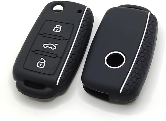 Coque de clé de voiture en silicone pour Volkswagen et autres modèles, housse de clé portable, coque de clé de voiture durable