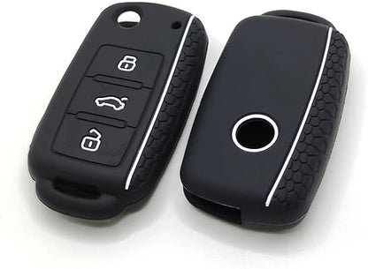 Coque de clé de voiture en silicone pour Volkswagen et autres modèles, housse de clé portable, coque de clé de voiture durable
