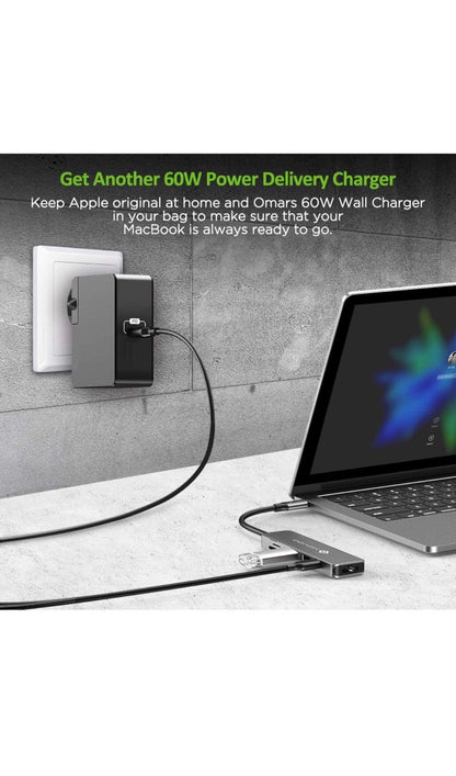 Chargeur mural ultra rapide grâce à ses 60watt et USB C, prise EU/UK neuf