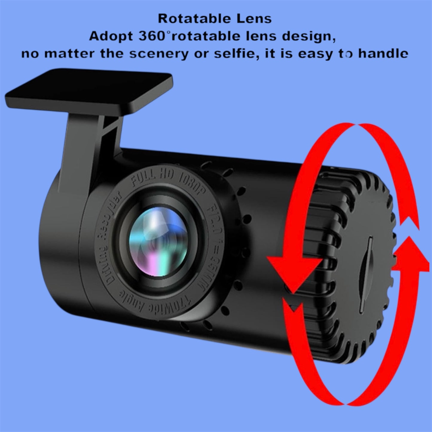 Dashcam Tableau Bord arrière 1080P - Enregistreur Tableau Bord Voiture avec Enregistrement en Boucle Vision Wi-FI WDR pour Voiture