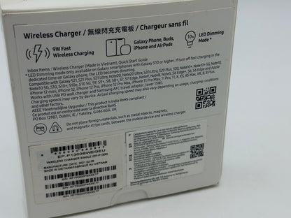 Samsung ﻿Wireless Charger Pad - Chargeur sans fil - Avec adaptateur et câble de charge - 15 Watt - Blanc