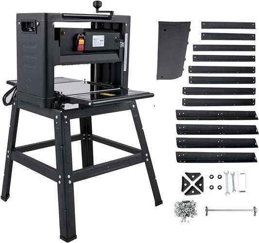 VEVOR Raboteuse à Bois 2000 W Rabot Électrique Largeur de Coupe Max 318 mm Raboteuse d'Épaisseur Professionnelle 2 Lames 9000 tr/min Épaisseur de Coupe de 5-150 mm Profondeur 3 mm
