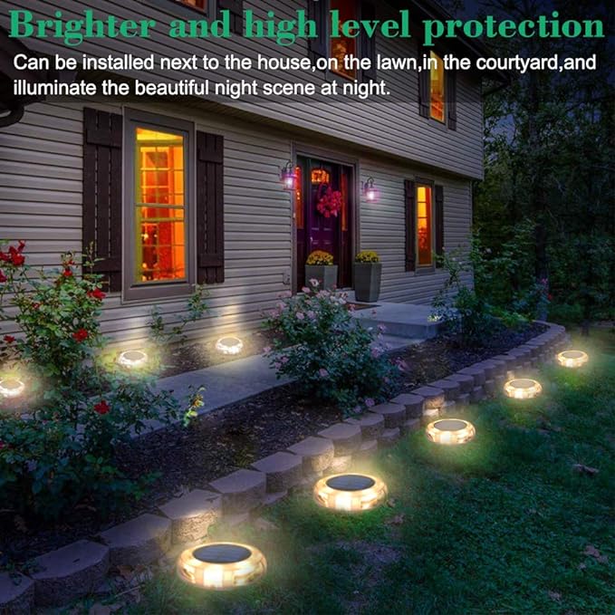 Lampes solaires de jardin Sol extérieur, 4 Led Lights IP68 Résine étanche jardin Chemin ou autres