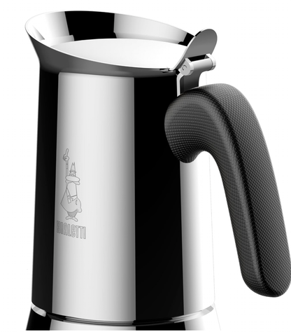 Bialetti - Nouvelle cafetière expresso Venus Induction, Plaque de cuisson en acier inoxydable, Adaptée à toutes les sources de chaleur, 6 Tasses, Aluminium, 235ml,Argent [Classe énergétique A+]