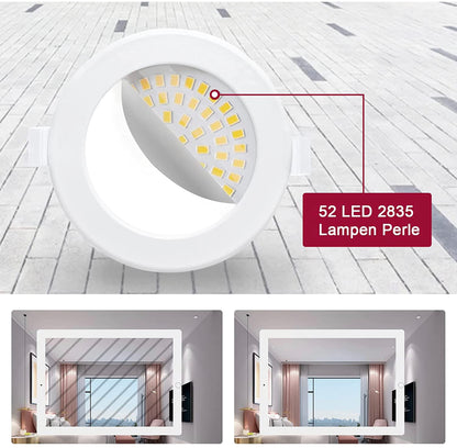 Spots Led Encastrable, Extra plat 6W Equivalent 60W 230V IP44 Spot Encastré Led blanc chaud 3000K