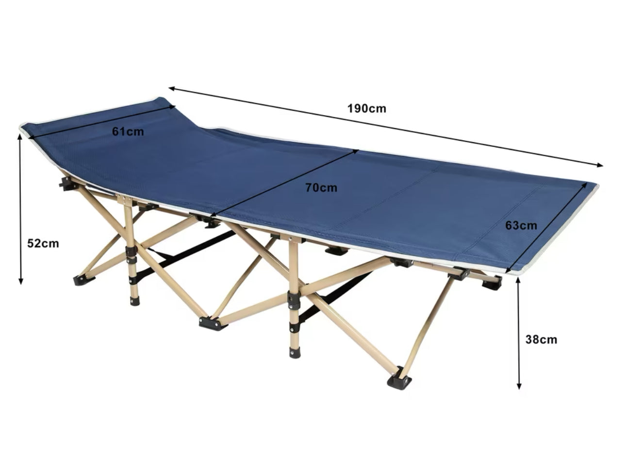 Lit De Camping Pliable, Lit D'invité, Charge Jusqu'à 300 kg, avec Sac De Transport, Poids 6 kg, neuf
