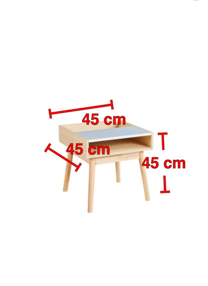 Bout de canapé scandinave sérigraphié gris/chêne À Monter Soit Même