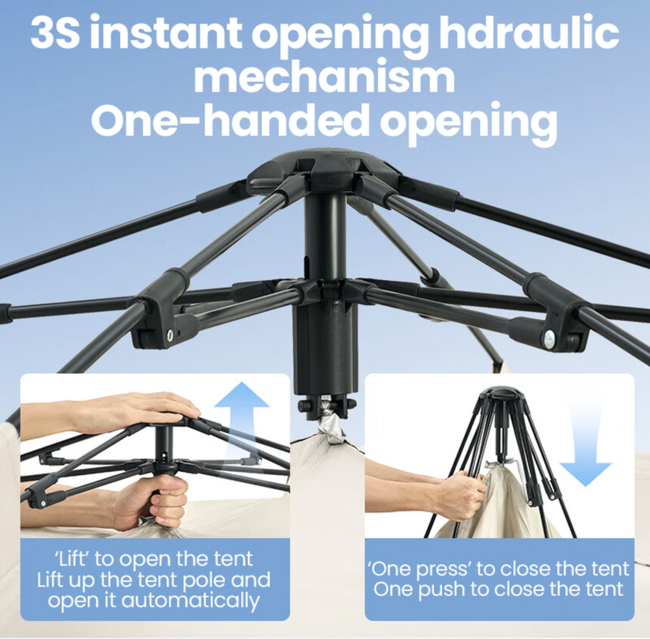 Tente double couche - Tente dôme, dépliante automatique - Équipement de randonnée et de camping en plein air - Couleur fromage, pour 3-4 personnes