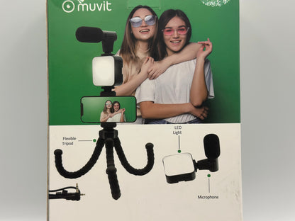 Support VLOGGING KIT 4 en 1 Micro + TREPIED + Support + LED