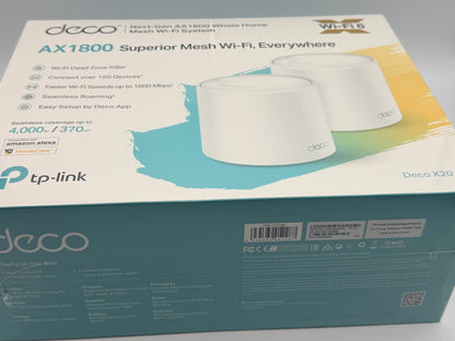 TP-Link Deco WiFi 6 Mesh AX 5400Mbps Deco X60(2-Pack) V3.2, Système WiFi 6 pour Toute la Maison, Couverture de 490㎡, Installation Facile, Contrôle Parental, Compatible avec Toutes Les Box Fibre