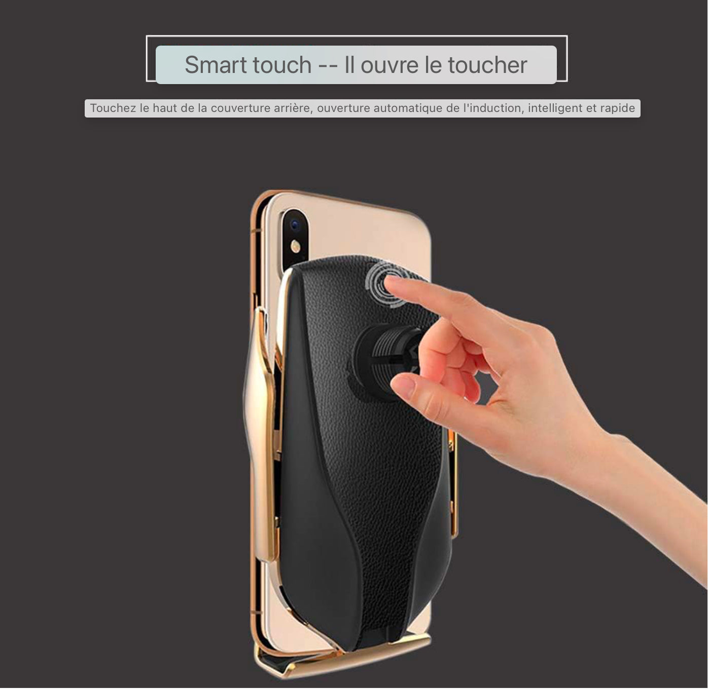Chargeur de voiture sans fil, support de téléphone portable automatique Ventilation Station de charge inductive pour voiture 7,5W/10W pour iPhone 12/12 Pro/11 Pro/11/X/XS Max/XR,Galaxy S9/S10/S20/Note 10 et tous les téléphones compatibles QI