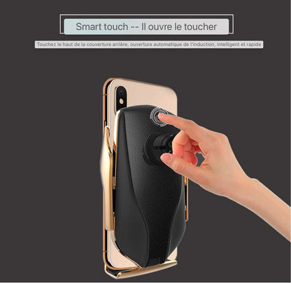 Chargeur de voiture sans fil, support de téléphone portable automatique Ventilation Station de charge inductive pour voiture 7,5W/10W pour iPhone 12/12 Pro/11 Pro/11/X/XS Max/XR,Galaxy S9/S10/S20/Note 10 et tous les téléphones compatibles QI
