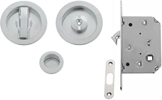 VI.TEL. E0262 N 51 Kit avec serrure pour portes coulissantes Chrome satiné
