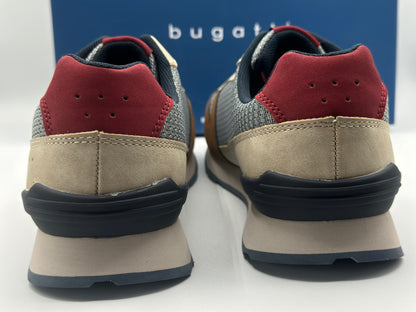 Baskets basses en mesh beige à semelle running semi-compensée à talon renforcé et lacets plats