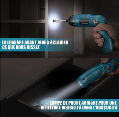 31 Pcs Tournevis 3.6 V sans Fil TACKLIFE, Li-ion 2000 mAh, 1-4 N.m, 6 couples réglages, Tournevis Electrique Rechargeable