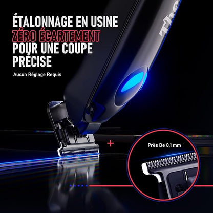 SUPRENT Tondeuse à Cheveux Professionnelle Homme, Tondeuse Barbe Kit avec 9 Peigne de Guidage Sans Fil Coupe de Cheveux Electriques (Noir)