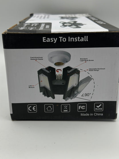 Luminaires de Garage à LED, 12000LM - 6500K Luminaire Garage, Éclairage Magasin Avec Panneaux Ajustables Multi Panneaux Position LED Plafond Lumineux Pour Garage Magasin Atelier Sous-sol Entrepôt