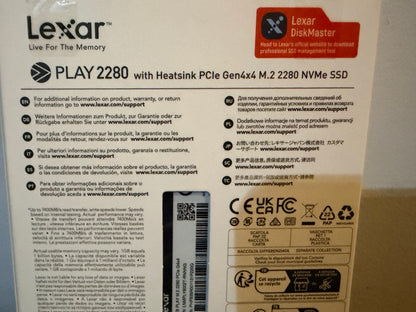 Lexar Play 2280 SSD 2 to avec dissipateur Thermique, PCle Gen 4x4 NVMe, Parfait pour PS5, Vitesse jusqu'à 7400 Mo/s, Disque SSD Interne Haute Performance, Compatible avec PS5