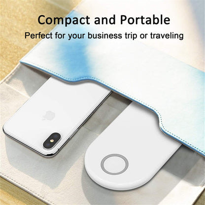 Chargeur sans Fil Rapide, Chargeur à Induction Fast Qi Station de Charge pour A pple Watch 5/4/3/2/1 iPhone11/Pro/X/XR/XS/8/Plus, AirPods1,2 AirPods Pro Samsung Galaxy S10 / S9 / S8, Note 10/9 3 en 1