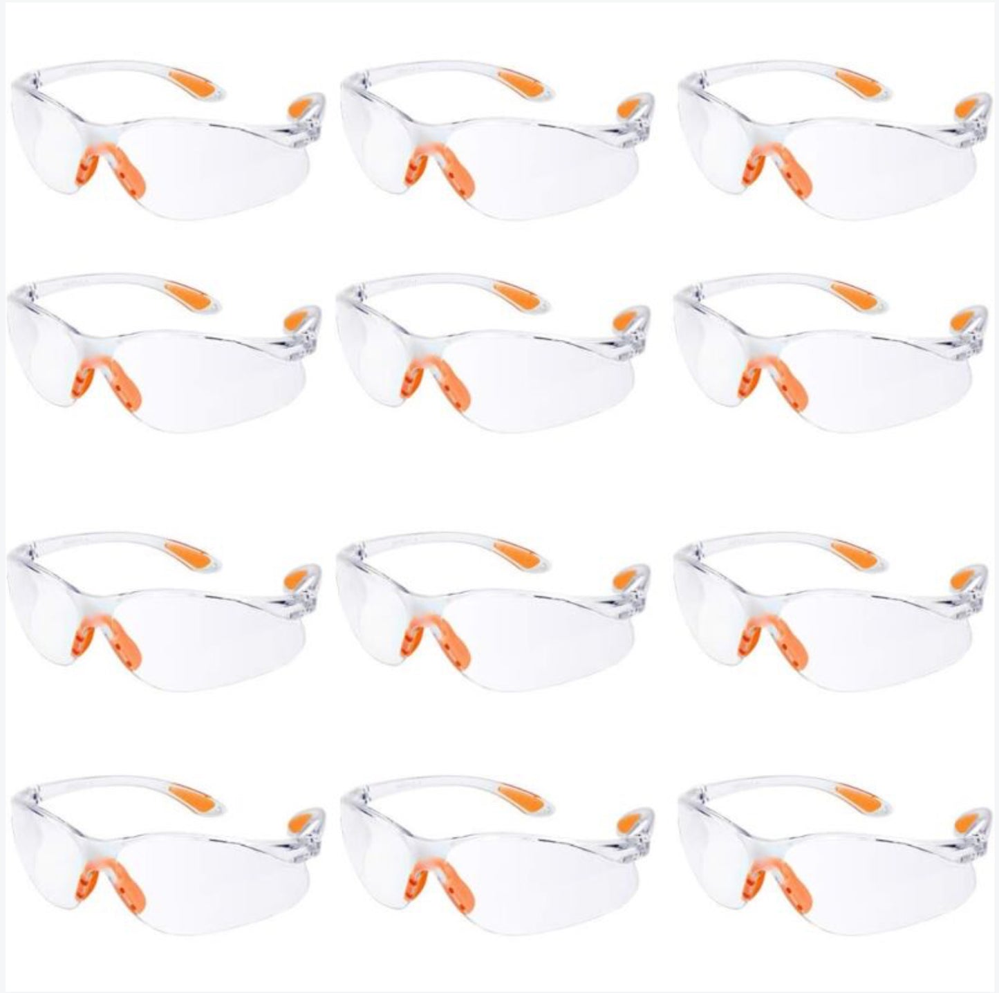 Lunette de Protection Lot de 12 SG001 Rglables Transparentes Lunettes de scurit Taille Confortable Anti-Rayures Anti-bue[527]