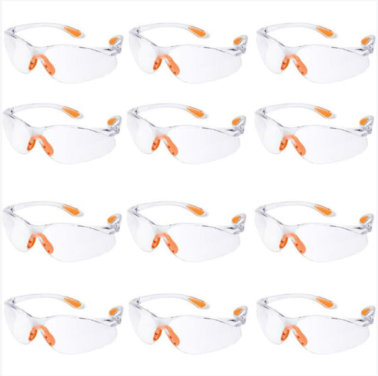 Lunette de Protection Lot de 12 SG001 Rglables Transparentes Lunettes de scurit Taille Confortable Anti-Rayures Anti-bue[527]