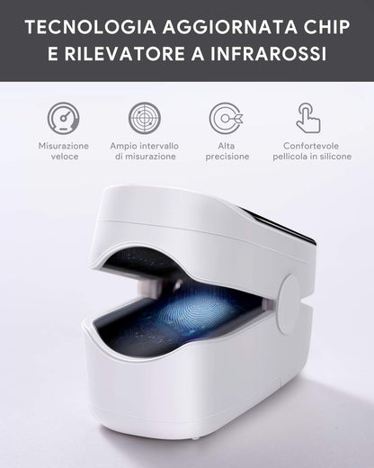 Oxymetre de Doigt, Oxymètre de Pouls Portable Professionnel pour les Mesures de la Fréquence Cardiaque (PR) et de la Saturation en Oxygène (SpO2), Lecture Instantanée