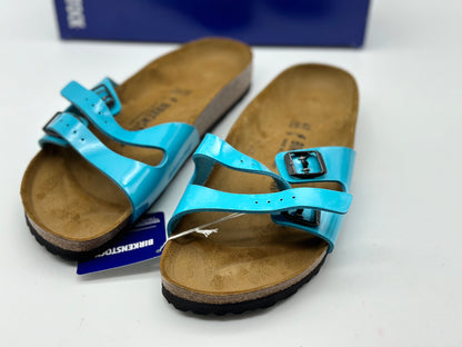 BIRKENSTOCK Ibiza Réglable Double Bandoulière Sandales Mer Bleu Taille 43 Et 42