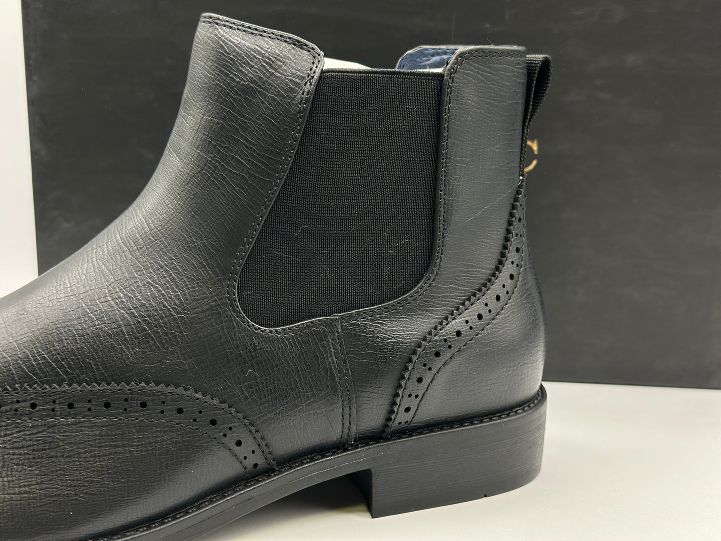 Bruno Marc Men Chelsea Boots Brogue en cuir Bottes de cheville Bottes Slip Boots