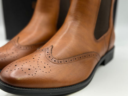 Bruno Marc Men Chelsea Boots Brogue en cuir Bottes de cheville Bottes Slip Boots