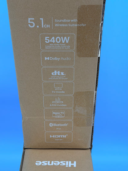 Hissens Barre de son 5.1 CH, 540 W, Dolby Audio
HS5100
