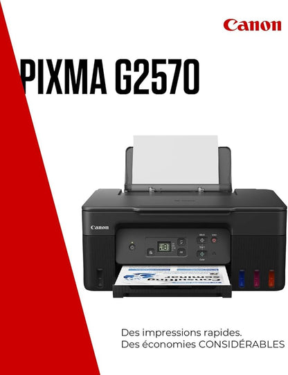 Canon Série PIXMA G2570 - Imprimante, Copieur et Scanner MegaTank pour la Maison Tout-en-Un avec Écran LED | Connectivité USB | Imprimante Canon pour la Maison