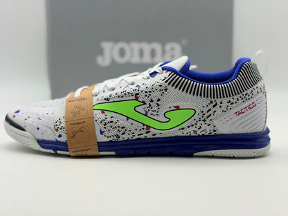 Chaussures de futsal JOMA TACTICO IN - BLANC BLEU/JAUNE FLUO