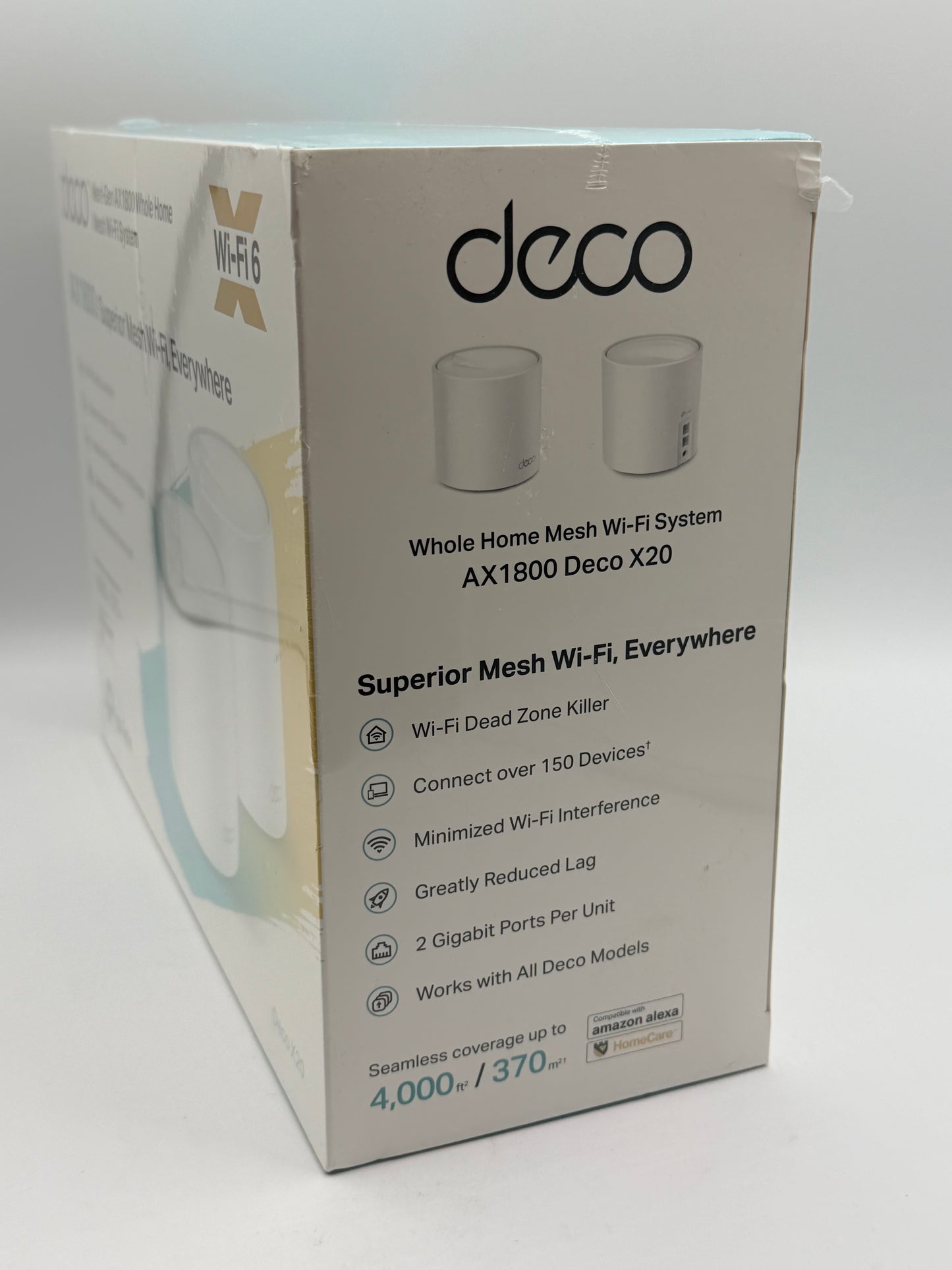 TP-Link Deco WiFi 6 Mesh AX 5400Mbps Deco X60(2-Pack) V3.2, Système WiFi 6 pour Toute la Maison, Couverture de 490㎡, Installation Facile, Contrôle Parental, Compatible avec Toutes Les Box Fibre