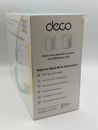 TP-Link Deco WiFi 6 Mesh AX 5400Mbps Deco X60(2-Pack) V3.2, Système WiFi 6 pour Toute la Maison, Couverture de 490㎡, Installation Facile, Contrôle Parental, Compatible avec Toutes Les Box Fibre