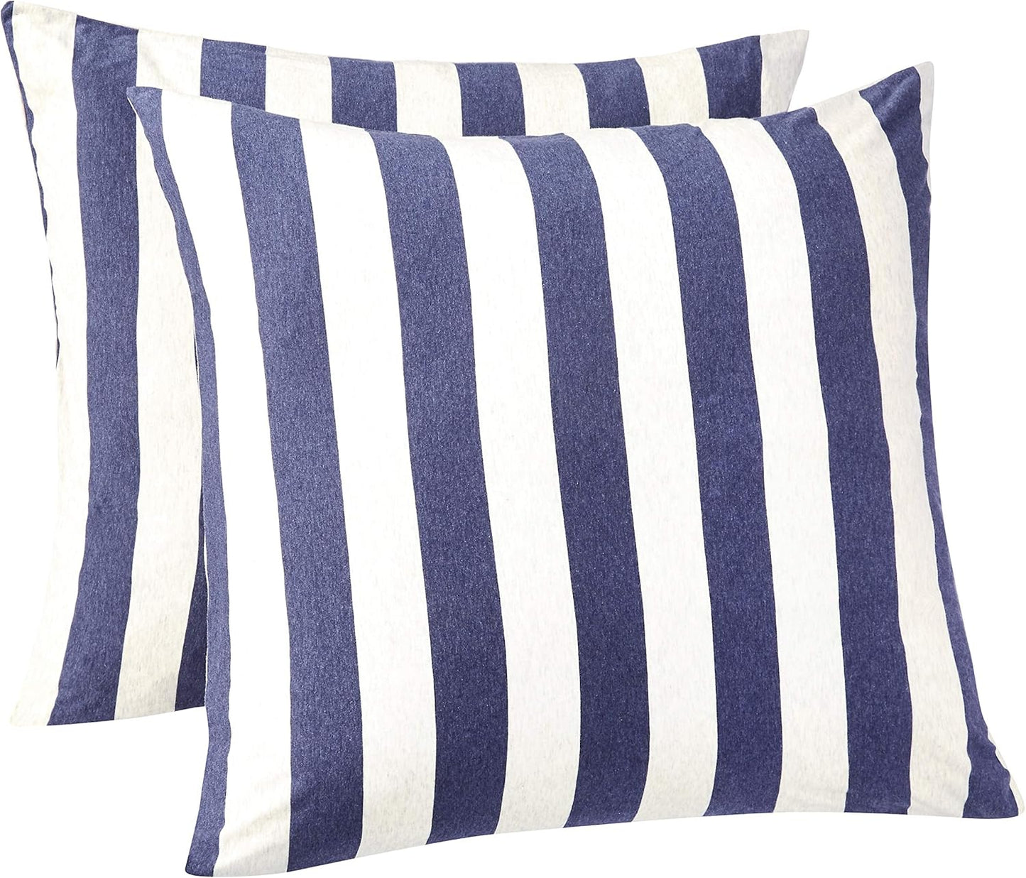 oreillers en jersey, paquet de 2, larges rayures-65 x 65 cm, marine