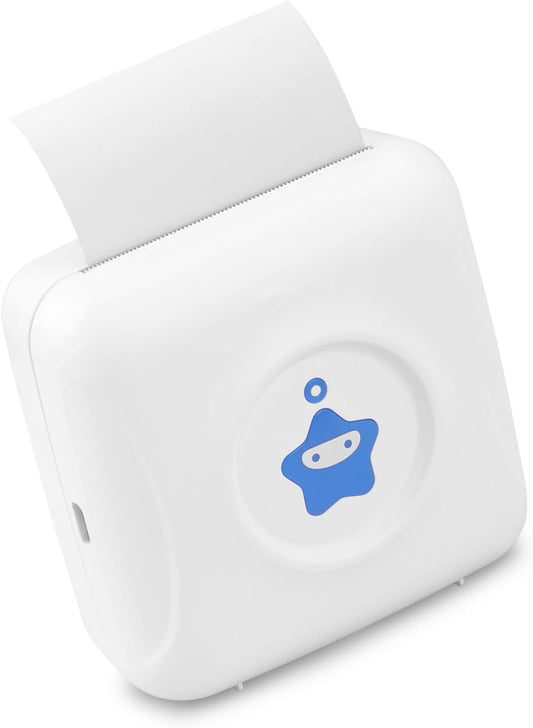 Floomp Mini Imprimante Photo Portable Bluetooth Imprimante Thermique Utilisé pour Imprimante de Reçus pour Mémos Photo pour Android iOS avec Charge de Câble USB, Bleu