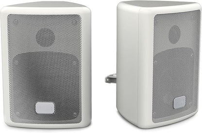 Enceintes Hi-FI Passives d'Étagère - Paire d'Enceintes Stéréo à 2 Voies - Haut-Parleur 75W - Support Mural Inclus - Haut-Parleurs de Graves 4" - Son Surround