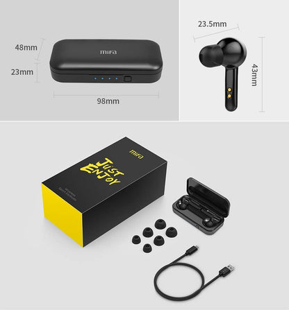 MIFA Écouteurs Bluetooth, X3 Oreillette sans Fil V5.0 Intra-Auriculaires Stéréo Wireless Earbuds IPX5 Résistant à la Sueur et Aux éclaboussures avec Micro pour Android Samsung Huawei Phone