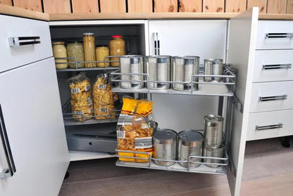 Rangement d'angle 4 paniers tirant gauche pour meuble d'angle bas, DELINIA neuf