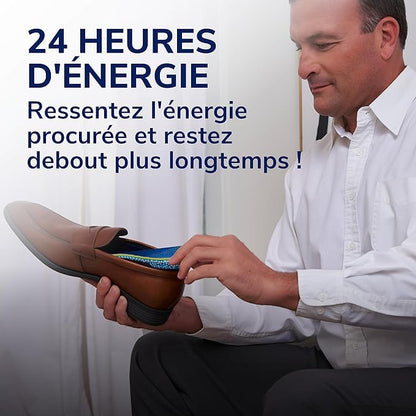 Dr.Scholl's Semelles multi-usages 24-Heures Énergie pour tout type de chaussures - Technologie Billes Rebond et Énergie - Soulage les pieds fatigués et douloureux - 1 Paire - Taille Large 40 à 47.5