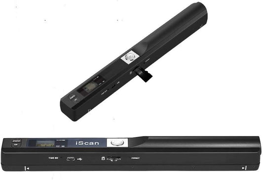 Scanner à main Scanner de documents couleur de résolution 900DPI Scanner portable sans fil A4 avec carte 8G Micro SD Format JPG et PDF Noir (Pack MEHRWEG)