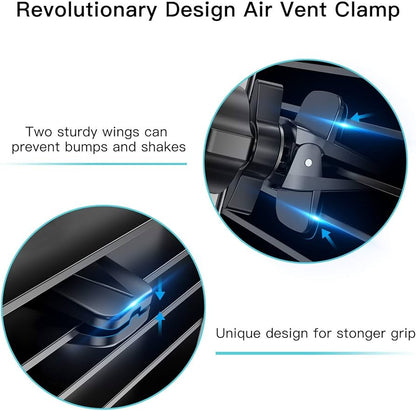 Support de téléphone portable à serrage automatique pour téléphone de voiture DM Support de téléphone portable pour chargeur sans fil de voiture Batterie intégrée Compatible avec iPhone Xs Max/XR/XS/X/8 Plus, Samsung Galaxy S10/S10 Plus/S9/S8/S7/Note 9 10