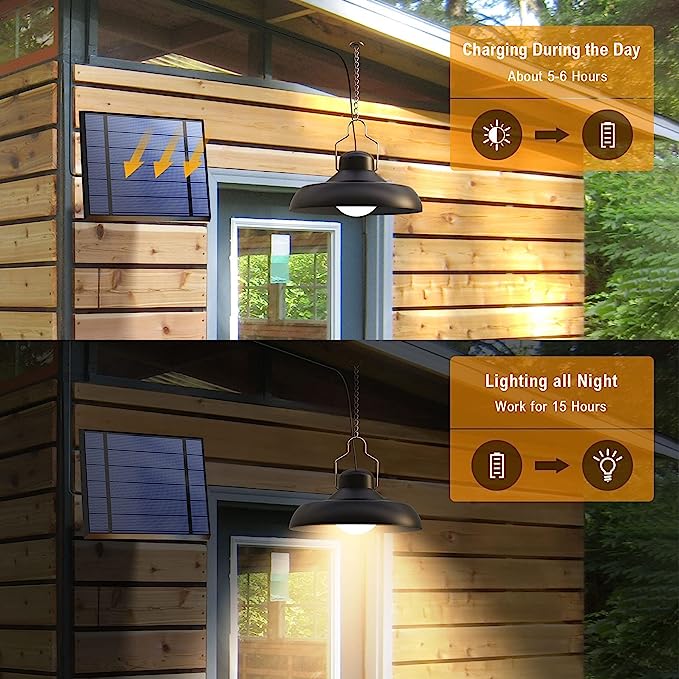Lampes Solaires Suspendues, 4 Modes pour Jardin Extérieur avec Télécommande, Détecteur de mouvement