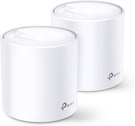 TP-Link Deco WiFi 6 Mesh AX 5400Mbps Deco X60(2-Pack) V3.2, Système WiFi 6 pour Toute la Maison, Couverture de 490㎡, Installation Facile, Contrôle Parental, Compatible avec Toutes Les Box Fibre