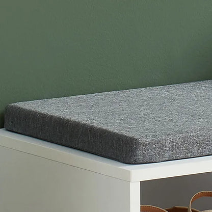 Banc à chaussures - Blanc et gris anthracite - L 95 x P 39,5 x H 50 cm a monter soit même