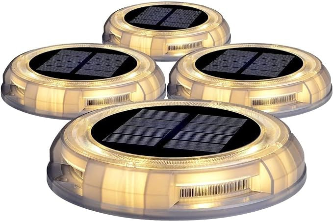 Lampes solaires de jardin Sol extérieur, 4 Led Lights IP68 Résine étanche jardin Chemin ou autres