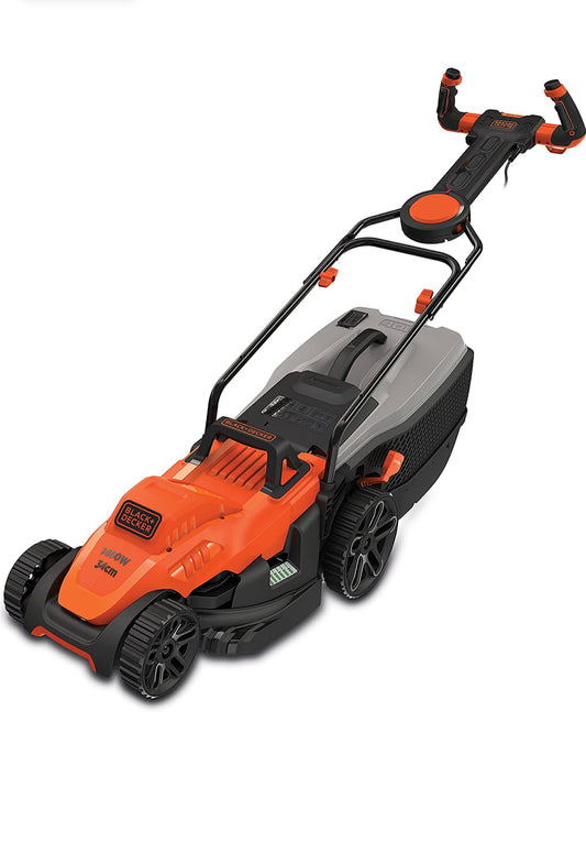 BLACK+DECKER Tondeuse Filaire 1400W, Tondeuse à Gazon Electrique 34 cm neuve