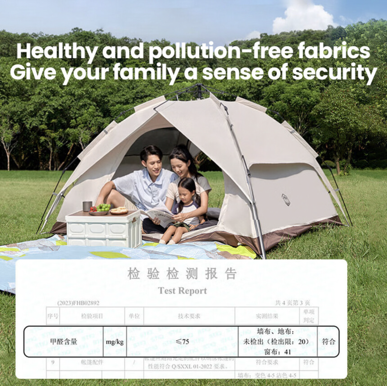 Tente double couche - Tente dôme, dépliante automatique - Équipement de randonnée et de camping en plein air - Couleur fromage, pour 3-4 personnes