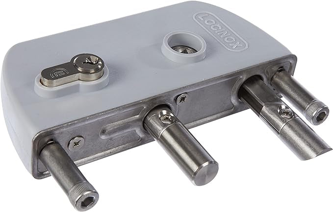 Serrure de porte à grilles pour tube carré de 40 mm en aluminium Argenté neuf